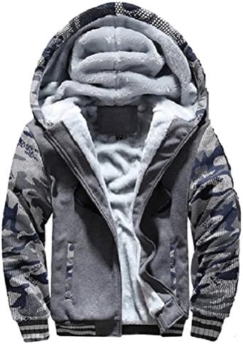 Hanxue Men's Winter Warm Full Zip Eco Sherpa Fleece Hoodie Jackets