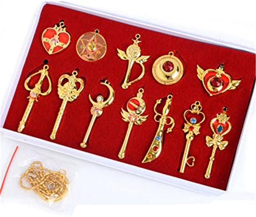 12_Pcs/Set_Sailor_Moon_Guardian_Cosplay_Make_Up_Stick_Pendant_Necklace_Keychain