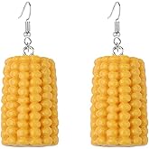 coadipress Corn Earrings for Women Cute Funny Resin Lightweight 3D Handmade Corn Simulation Food Dangle Drop Earrings Thanksgiving Day Holiday Jewelry Gifts