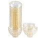 WDF 100Pack 2OZ Gold Glitter Mini Plastic Dessert Bowls-Round Disposable Plastic Dessert Cups-Gold Dessert Ice Cream Bowls