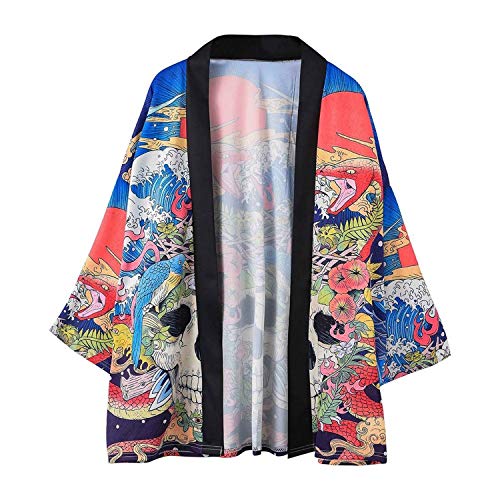 Traditional Japanese Kimonos Cardigan Men Women Summer Japanese Kimono Asian,9,XXL