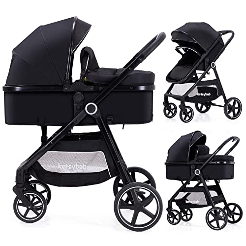 Lortsybab 2-in-1 Baby Stroller with Bassinet Mode