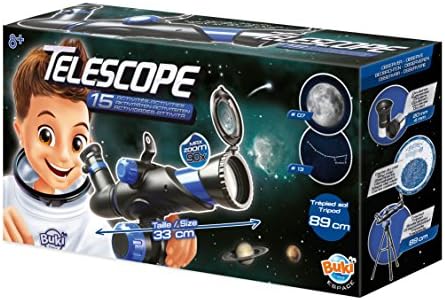 Buki Kids Beginner Telescope with Floor Tripod 90X Zoom Lens for Kids Age 8 and Over