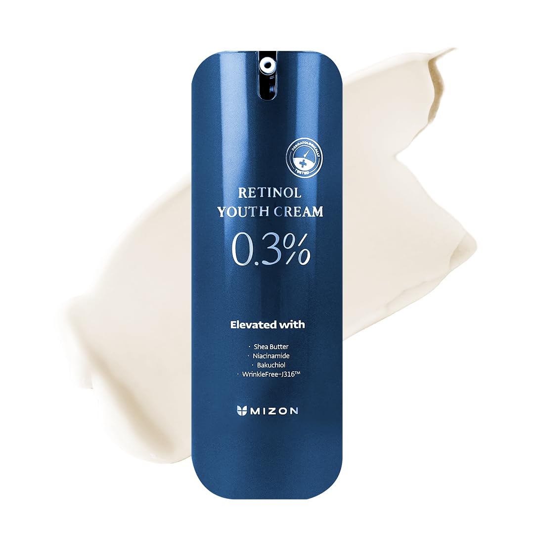 [MIZON] 0.3% RETINOL YOUTH CREAM (26G) Korean Skincare - Anti-Aging Retinol Cream (0.3%) - Formulated with Shea Butter + Peptides + Niacinamide + Bakuchiol - Radiance and Firming