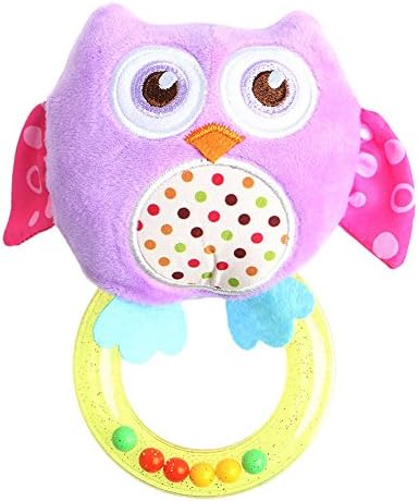 Kids Cartoon Owl Bird Rattle Toys Soft Plush Handbells Baby Developmental Toy