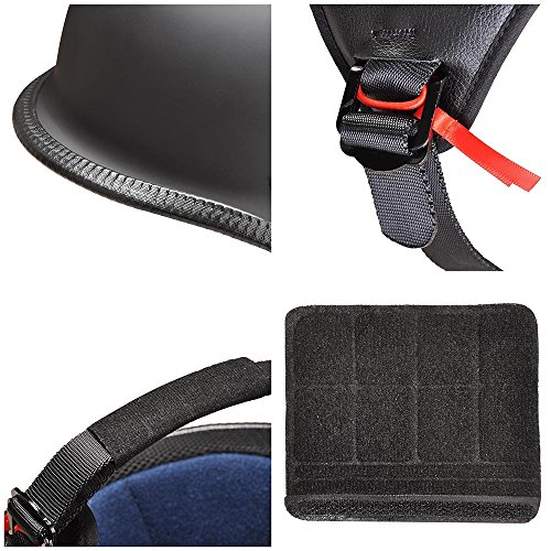 Yescom DOT German Style Motorcycle Half Helmet Open Face Cruiser Chopper Biker Skull Cap Helmet Black M