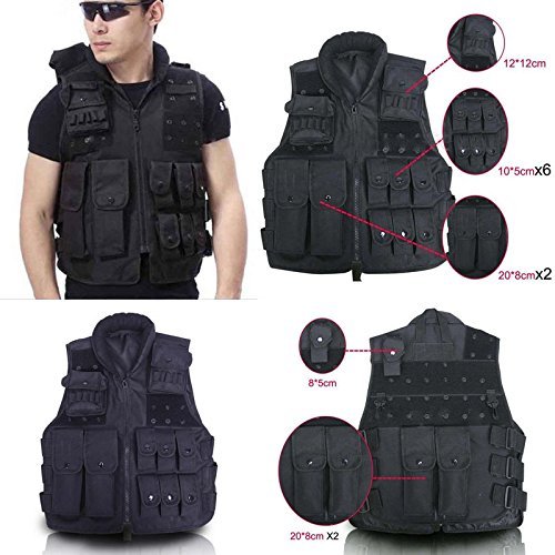 360 Tactical Police Military SWAT Entry Law Enforcement Assault Utility Vest Chest Vest (Black) - Thumbnail 6