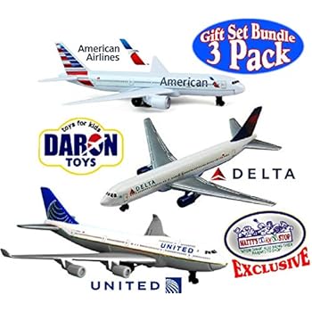 Daron American Airlines, Delta & United Airlines B747 Die-cast Planes 
