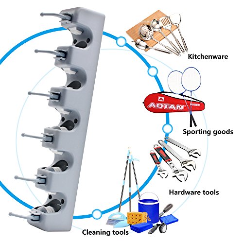 image for Rabbitroom Mop and Broom Holder Wall Mounted Tool Rack Storage Organiz