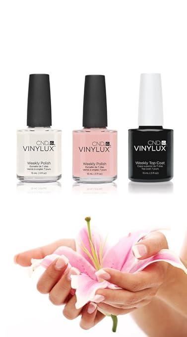 CND Vinylux French Manicure Set - Vinylux Studio White Nagellack + Vinylux Lavishly Loved Nagellack + Vinylux Top Coat Nagell
