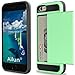 iPhone 6 Case,iPhone 6s Case,by Ailun,Protective Shell-Smooth Card Slider Wallet&Flexible Shockproof Rubber Bumper&Anti-scratch PC Back Cover,Siania Retail Package[Mint Green]