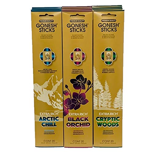 Gonesh Adventure Series (Arctic Chill, Black Orchid, Cryptic Woods Total 240sticks)