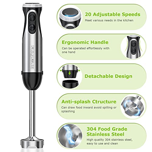 Immersion Hand Blender, 2in1 MultiPurpose Hand Blender, 500W