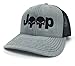 Jeep Logo With Punisher Skull Symbol Embroidered Mesh/Twill Cap (Heather Grey/Black)