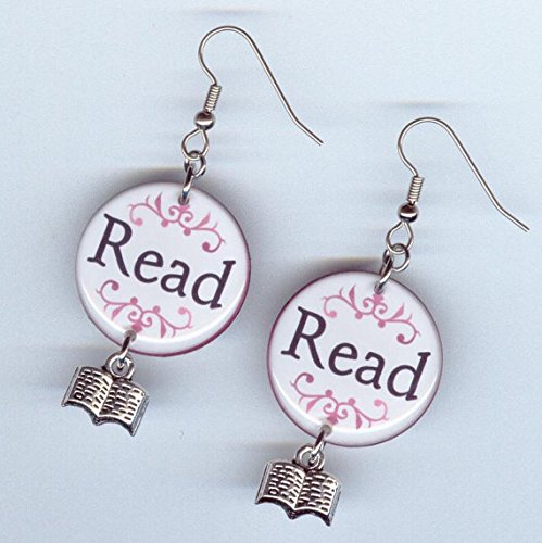 Literary Read Jewelry Earrings - readers teachers bookish librarian gift book club - book charm - Designs by Annette