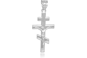 CLADDAGH GOLD Religious Jewelry by FDJ Sterling Silver Russian Orthodox Crucifix Pendant