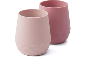 SAMiGO Silicone Baby Cups for 6-12 Months, Tiny Open Cups for Training and Water Drinking, Baby Led Weaning Supplies, 2 OZ