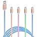 Magic-T 4 Pack 6.6ft USB Cords Micro Charging Cable with Gold-Plated for Samsung,LG G4, HTC M9, PS4 and More Android Device