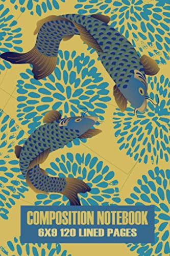 Pond of Swimming Japanese Koi Fish Composition Notebook 6x9 120 Lined Pages