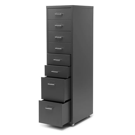 Ikayaa 5 Drawers Metal Drawer Filing Cabinet Detachable Mobile
