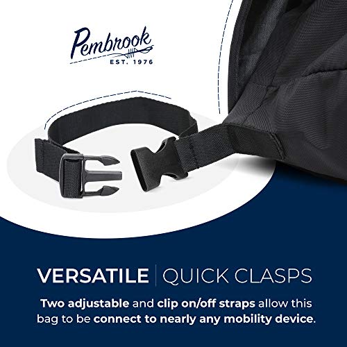 Pembrook Wheelchair Backpack Bag - Wheel Chair and Walker Accessories Side Storage Bags - Lightweight Pack for Mobility, Transport & Travel Portable Devices - Fits Scooter, Electric Wheelchairs & Etc - Thumbnail 4