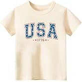 Kids Patriotic 4th of July Shirt - Funny Red White and Blue T-Shirt for Boys Girls 2-8 Years