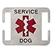 Leash Boss Service Dog ID Tag - Fits Directly on Dog Collar or Harness - Quiet and Silent Stainless Steel K9 Service ID Tag (1 in)