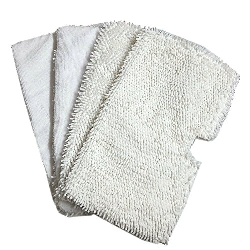 Aiskaer 4pcs White Replacement Steam Mop Pad Microfiber