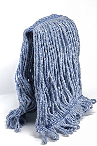 KLEEN HANDLER HEAVY DUTY Commercial Mop Head Replacement, Wet Industrial Blue Cotton Looped End String Cleaning Mop Head Refill - Thumbnail 5