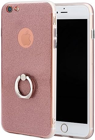 iPhone 6 Plus Case,iPhone 6s Plus Case,I SANG Multi-color Cover Cases with Aluminum Ring Stand for iPhone 6&amp;6s Plus 5.5 Inch-Rose Gold