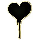 PinMart Black Dripping Bleeding Heart Enamel Lapel Pin