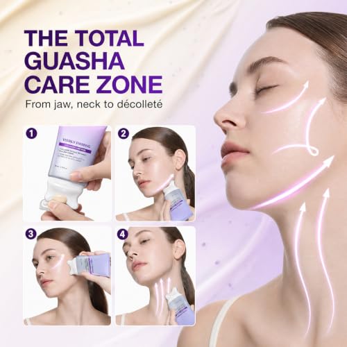 Collagen Retinol Gua Sha Neck Cream with Peptides, 299Da Fast-Absorbing & Smooth-Dispensing Firming Moisturizer for Tech Neck & Jawline Sculpting, Fragrance Free Korean Skin Care, 2.7 Fl Oz