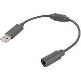 USB Breakaway Cable Adapter Cord for Wired Controller Replacement Dongle - Protect Console from Accidental Pulls, Compatible with Rock Band and - Gray 10.6 Inch