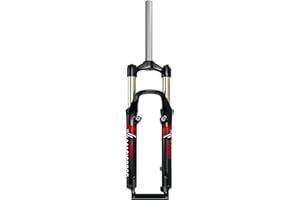 BSFHQS Bikes Suspension Fork 26inch Mountain Bike Spring Fork 1-1/8" Straight Bike Mechanical Fork Travel 110mm Disc Brake + V-Brake Bike Fork Manual 9 * 100mm QR(Black Red)
