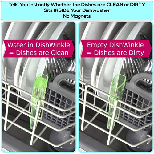DishWinkle Clean/Dirty Dishwasher Indicator, Works INSIDE Your Dishwasher, Totally Unique Concept and Design, Simple and Effortless Operation, Made in the USA by Quality Clever (Green)
