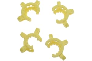 LBTODH 4 Pcs Laboratory Keck Clamps 14mm Plastic Joint Clips for Glass Standard Conical Interface Clip Ground Glass Joint (Yellow)