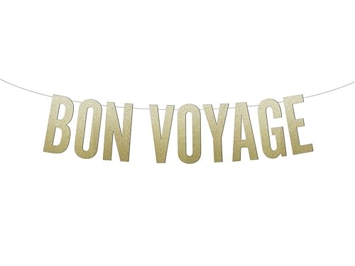 Amazon Com Bon Voyage Block Letters Glitter Banner Handmade
