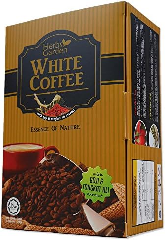 Herbs Garden Instant White Coffee with Tongkat Ali, Goji Berry 1 Box (15 sachets)