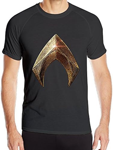 IEFFAT Men's Justice League Aquaman Logo Sport Quick Dry Short Sleeved T Shirts