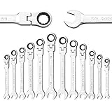 Yashong 12-Piece SAE Flex-Head Ratcheting Wrench