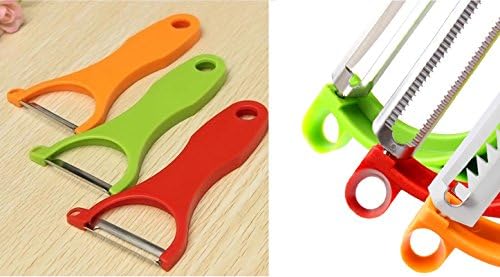 Charming249 3 set vegetable peeler slicer cutter scalpel serrated julienne fruit kitchen tool potato hand