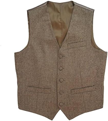 HBDesign Mens 1 Piece 5 Button 3 Pocket Custom Dress Vest 39R