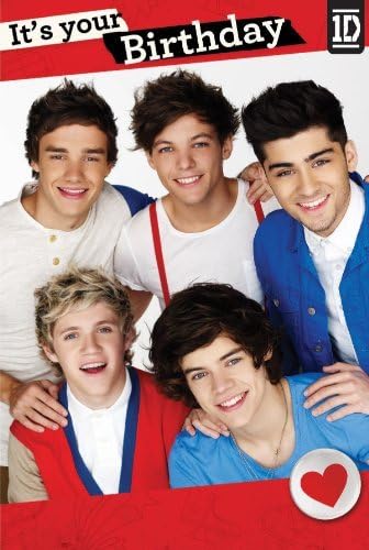 One Direction Birthday Card - Large It's Your Birthday Card with Door Hanger