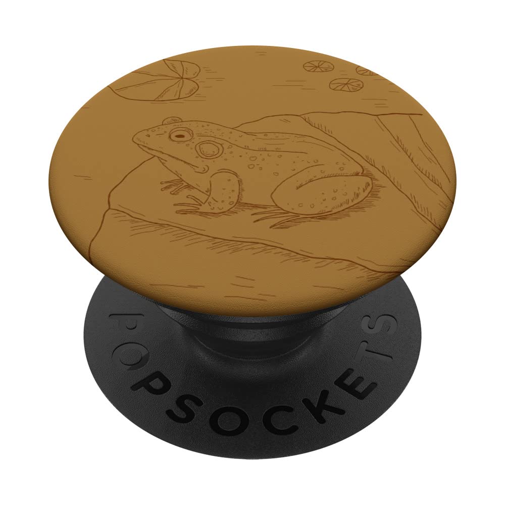 Cottagecore Frog Line Art Abstract Pastel Floating Roses PopSockets Swappable PopGrip