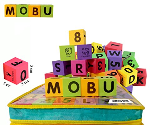 MOBU Eva Foam Building Blocks 30 Pcs Soft Alphabet Blocks (ABC) Numbers Blocks (123) Animal Multi-colored Child's Cognitive Preschool Educational Toys