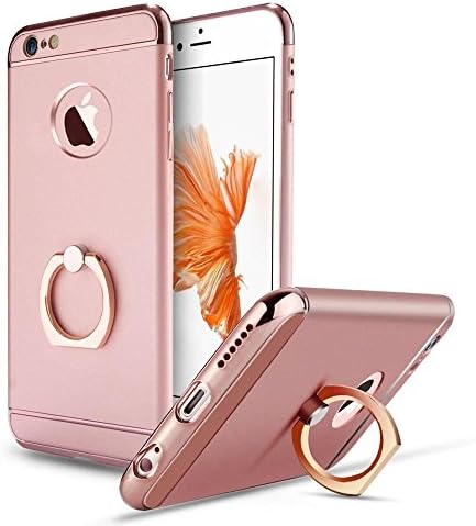 iPhone 7 Plus Case,Inspirationc Ultra-thin 3 in 1 Plastic Hard Skin 360 Degree Rotating Ring Kickstand for Apple iPhone 7 Plus 5.5 Inch--Rose Gold