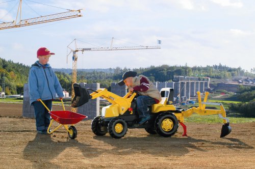rolly toys JCB Construction Pedal Tractor: Backhoe Loader (Front Loader and Excavator/Digger), Youth Ages 3+
