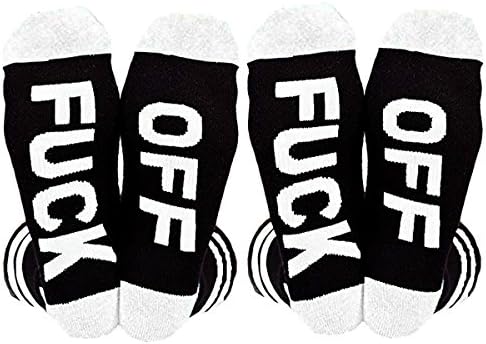 Gedston Fashion Unisex Cotton Socks Letter Red Stripe Casual Middle Tube Socks(Black White),US 8-12