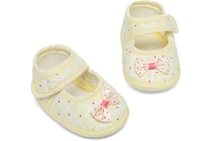 Khocadw Baby Girl Dress Shoes,Infant Toddler First Walking Mary Jane Flats with Bowknot Non-Slip Soft Sole Wedding Princess