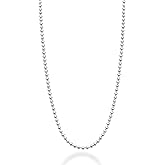 Miabella Italian 925 Sterling Silver 2mm Ball Chain Solid Bead Necklace Made in Italy